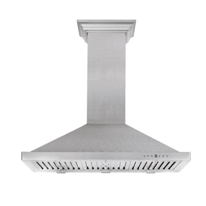 ZLINE 30-Inch Satin Stainless Steel Gas Rangetop and Convertible Vent Wall Mount Range Hood Kitchen Package