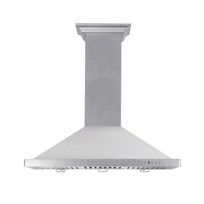 ZLINE 30-Inch Satin Stainless Steel Gas Rangetop and Convertible Vent Wall Mount Range Hood Kitchen Package