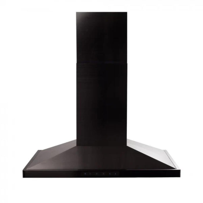 ZLINE Black Stainless Steel Island Mount Range Hood.