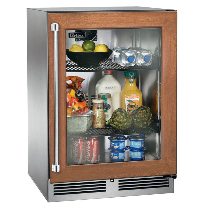 Perlick Signature Series3.1 cu.ft Dual-Zone Refrigerator/Wine Reserve w/ Fully Integrated Panel-Ready Glass Door, Hinge Right, with Lock