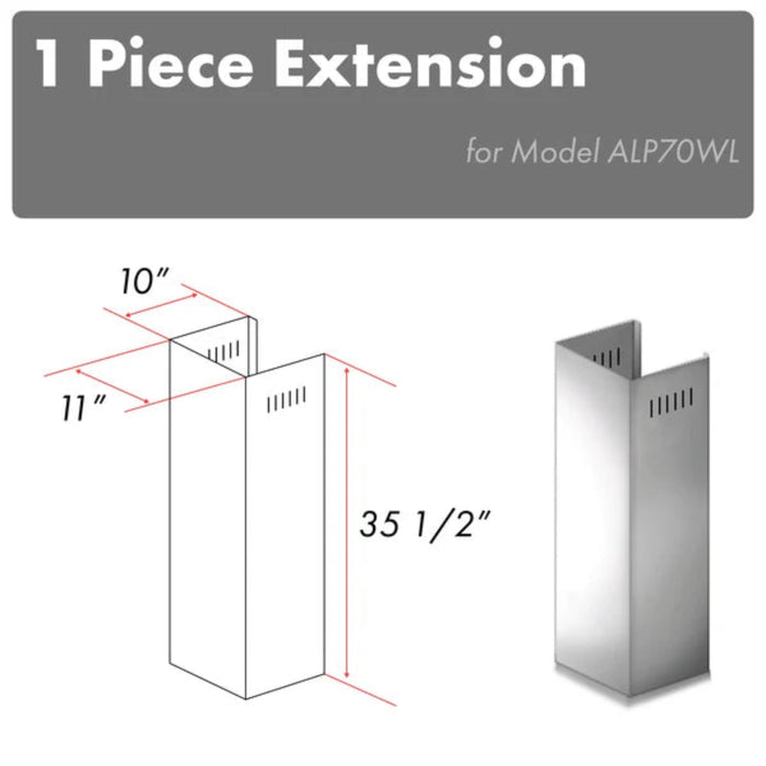 ZLINE 1-Piece 36" Chimney Extension for 9 ft. to 10 ft. Ceilings (Model 1PCEXT-ALP70WL)