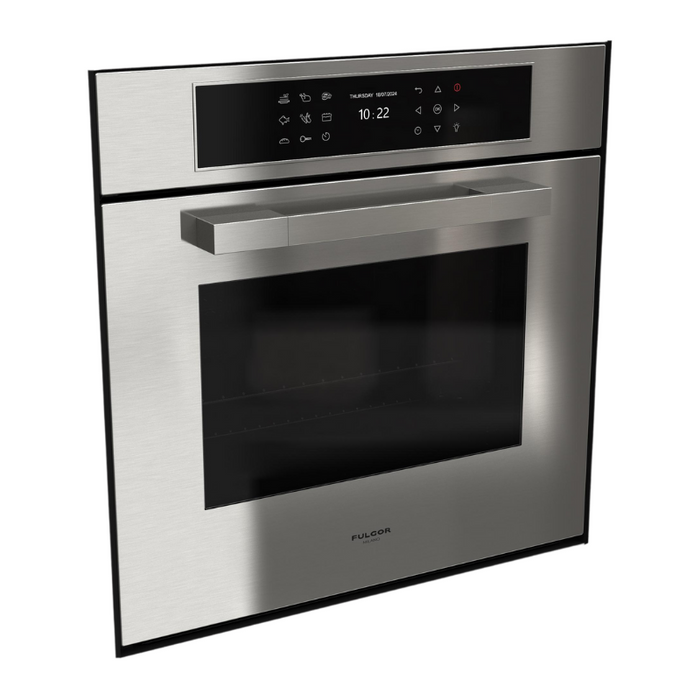 Fulgor Milano 24-Inch Matteo Built-In Electric Single Oven, 700 Series, Easy Clean, Dual Convection, Multi-Pass Broiler, Air Fry Function, 2 Standard Racks, Stainless Steel Finish