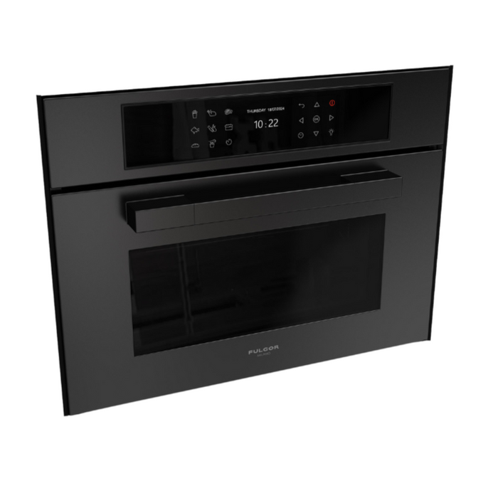 Fulgor Milano 24-Inch Matteo Built-In Speed Oven, 700 Series, Combination Microwave Convection, Air Fry Function, Matte Black Finish