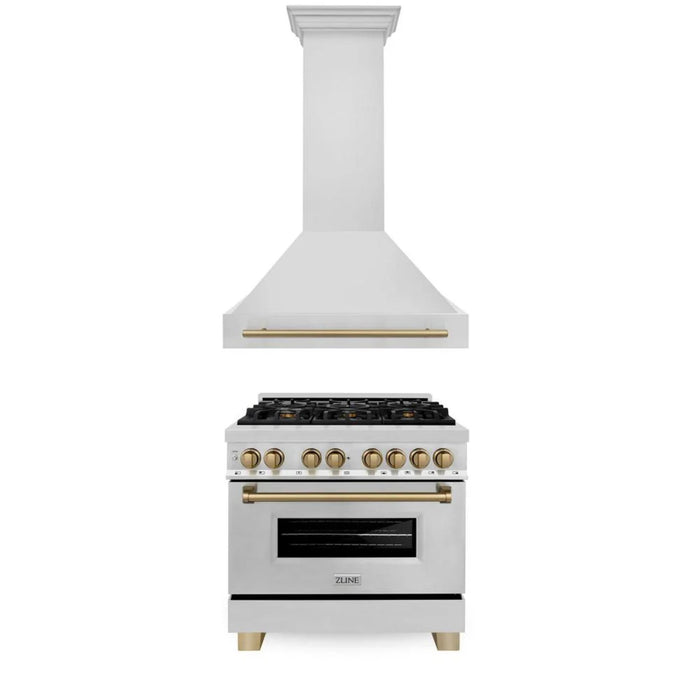 ZLINE Autograph Edition Dual Fuel Kitchen Package (30", 36", 48")