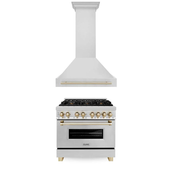 ZLINE Autograph Edition Dual Fuel Kitchen Package (30", 36", 48")