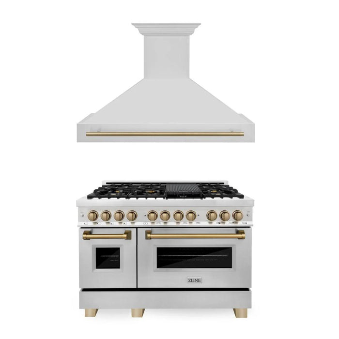 ZLINE Autograph Edition Dual Fuel Kitchen Package (30", 36", 48")