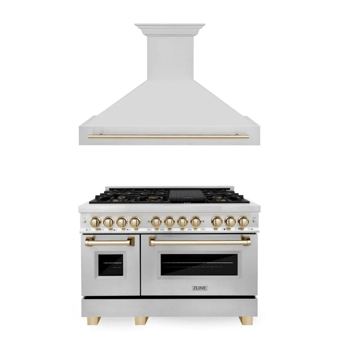 ZLINE Autograph Edition Dual Fuel Kitchen Package (30", 36", 48")