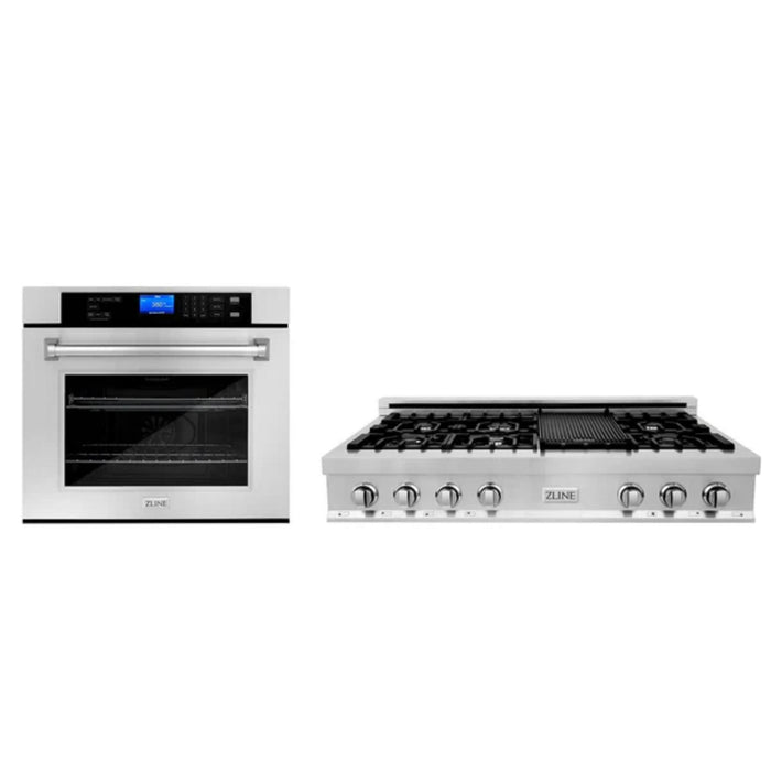 ZLINE 2-Piece Kitchen Packages – 30", 36", and 48" Dual Fuel Rangetop with 30" Wall Oven