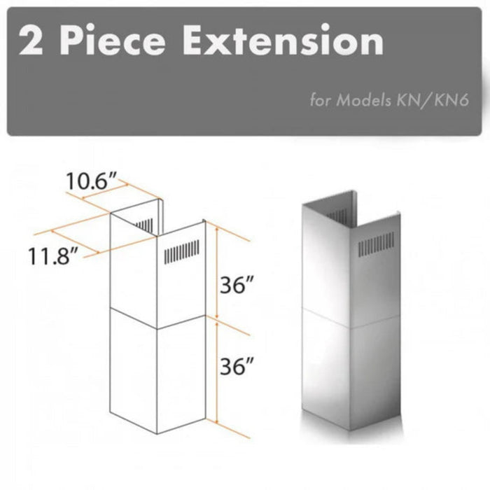 ZLINE 2-Piece 36" Chimney Extensions for KN Wall Mount Range Hood