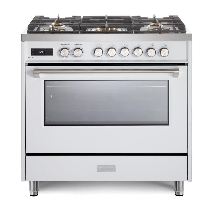 Verona Ultima 36-Inch 5.0 Cu. Ft. Colored Dual Fuel Freestanding Range with Five Brass Burners and Dual Convection Oven