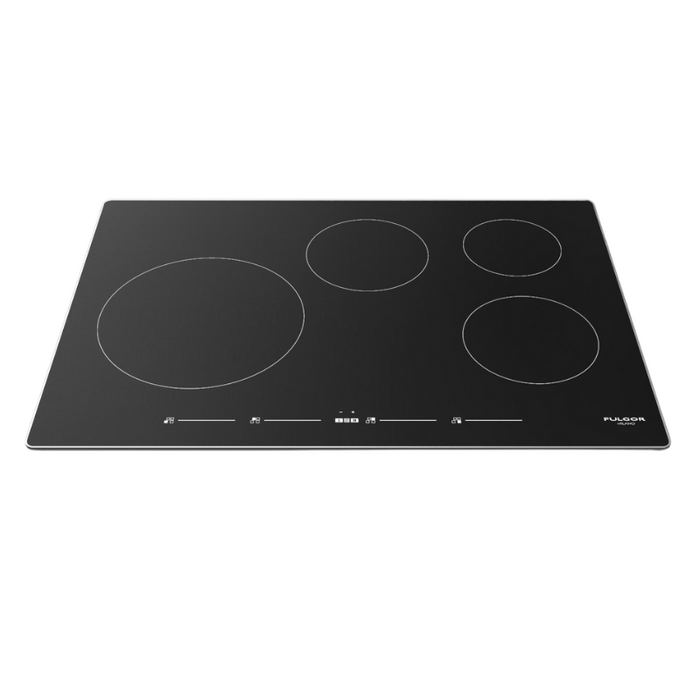 Fulgor Milano 30-Inch Distinto Built-In Induction Cooktop, 700 Series, Quantum Induction, 4 Cooking Zones, One 11” Max Power Zone, Touch Slide Controls, N.A. Version, Brushed Premium Trim