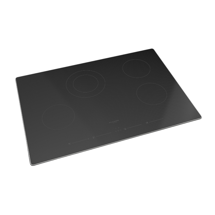 Fulgor Milano 30-Inch Distinto Built-In Premium Electric Cooktop, 700 Series, 4 Cooking Zones, Touch Slide Controls, Brushed Aluminum Trim