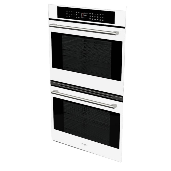 Fulgor Milano 30-Inch Distinto Built-In Electric Double Oven, Self-Clean, Dual Fan Convection, N.A. Version, White Glass, Full Touch Electronic Control