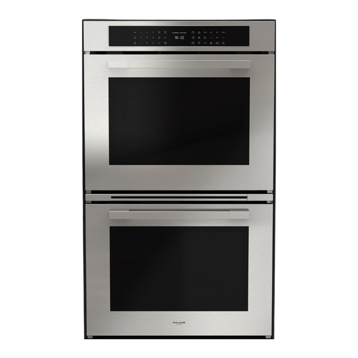 Fulgor Milano 30-Inch Matteo Built-In Electric Double Oven, 700 Series, Self-Clean, Dual Convection, Multi-Pass Broiler, Air Fry Function, Soft-Closing Door, 2 Standard Racks, 1 Telescopic Rack, Stainless Steel Finish
