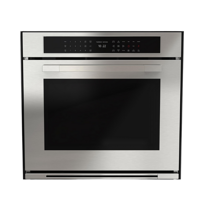 Fulgor Milano 30-Inch Matteo Built-In Electric Double Oven, 700 Series, Self-Clean, Dual Convection, Multi-Pass Broiler, Air Fry Function, Soft-Closing Door, 2 Standard Racks, 1 Telescopic Rack, Stainless Steel Finish