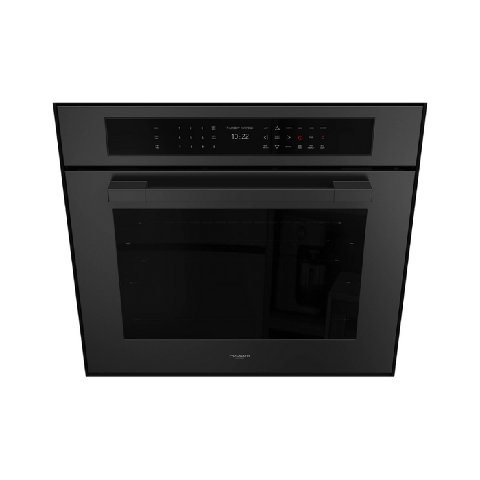 Fulgor Milano 30-Inch Matteo Built-In Electric Single Oven, 700 Series, Self-Clean, Dual Convection, Multi-Pass Broiler, Air Fry Function, Soft-Closing Door, 2 Standard Racks, 1 Telescopic Rack, Matte Black Finish
