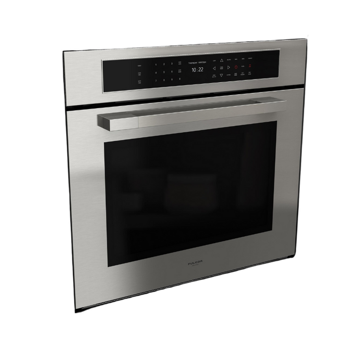 Fulgor Milano 30-Inch Matteo Built-In Electric Single Oven, 700 Series, Self-Clean, Dual Convection, Multi-Pass Broiler, Air Fry Function, Soft-Closing Door, 2 Standard Racks, 1 Telescopic Rack, Stainless Steel Finish