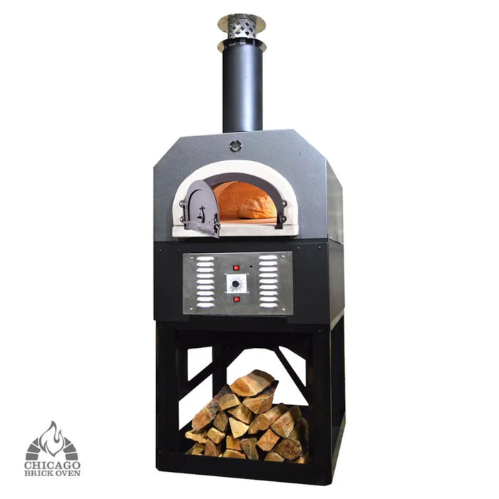 Chicago Brick Oven CBO-750 Hybrid Freestanding Commercial Pizza Oven with Stand, Propane Gas – Silver Vein Finish