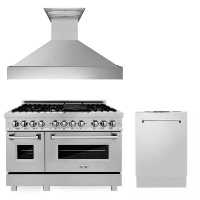 ZLINE 30", 36" & 48" Kitchen Packages with Stainless Steel Dual Fuel Range, Convertible Vent Range Hood, and Tall Tub Dishwasher (Copy)