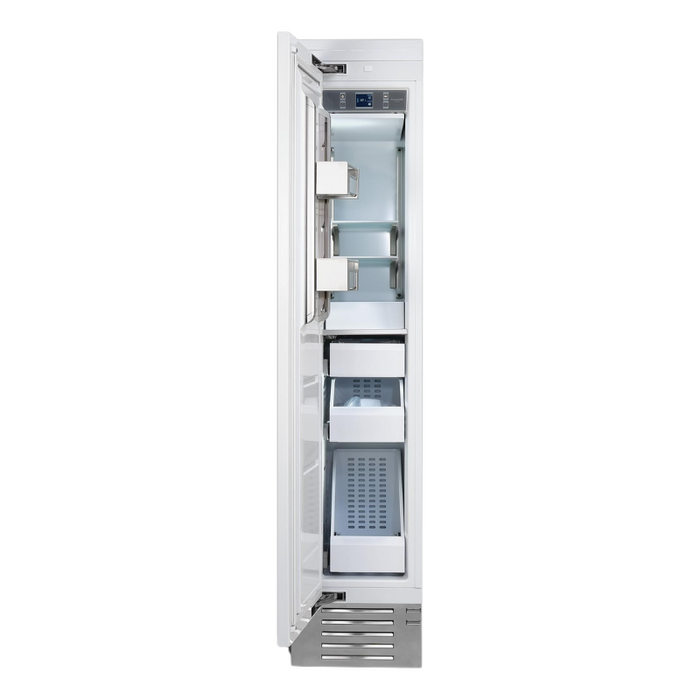 Fulgor Milano 8.22 cu.ft  Pro Integrated Column Freezer, 700 Series, LH, Overlay, Bottom Compressor, Metal Interior, Ice Maker