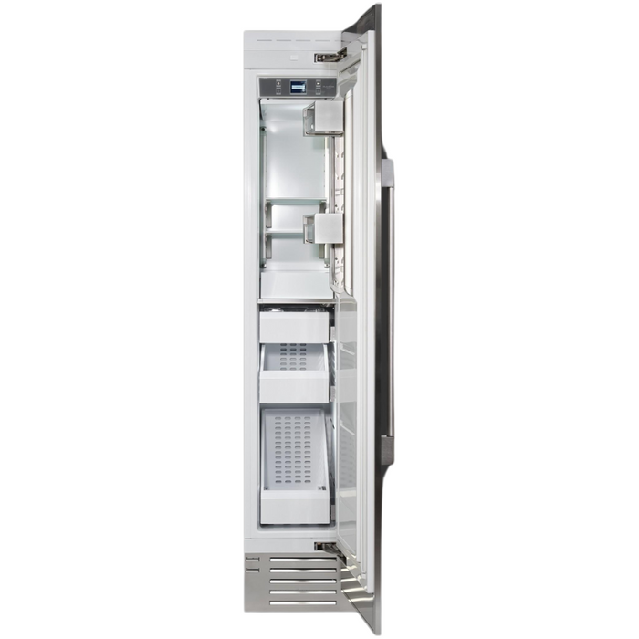 Fulgor Milano 8.22 cu.ft Pro Column Freezer, 700 Series, RH, Stainless Cladded, Bottom Compressor, Metal Interior, Ice Maker, Includes Pro Handle & Badge Accessory