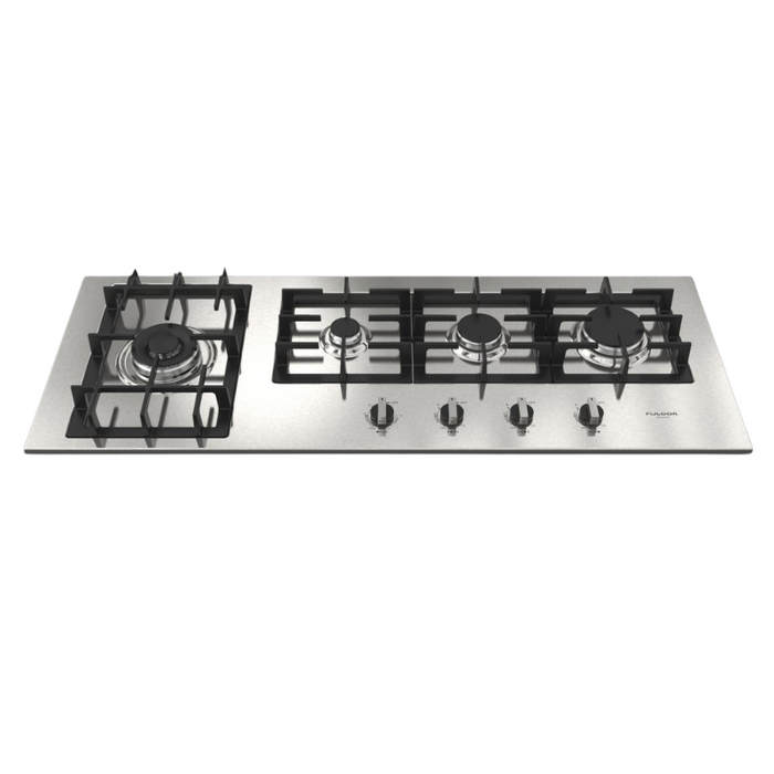 Fulgor Milano 44-Inch Distinto Built-In Gas Cooktop Largo, 400 Series, 4 Burners + Wok, N.A. Version, Stainless Steel - Will Be Discontinued