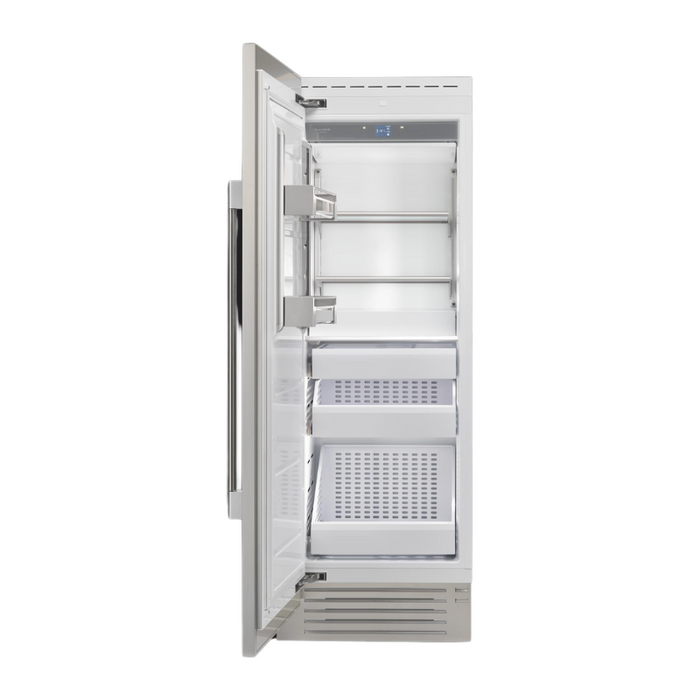 Fulgor Milano 12.67 cu.ft Pro Column Freezer, 700 Series, LH, Stainless Cladded, Bottom Compressor, Metal Interior, Internal Ice Maker, Includes Pro Handle & Badge Accessory
