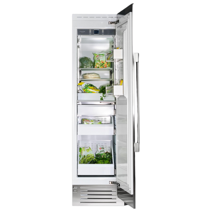 Fulgor Milano 12.67 cu.ft Pro Column Freezer, 700 Series, RH, Stainless Cladded, Bottom Compressor, Metal Interior, Ice Maker, Includes Pro Handle & Badge Accessory