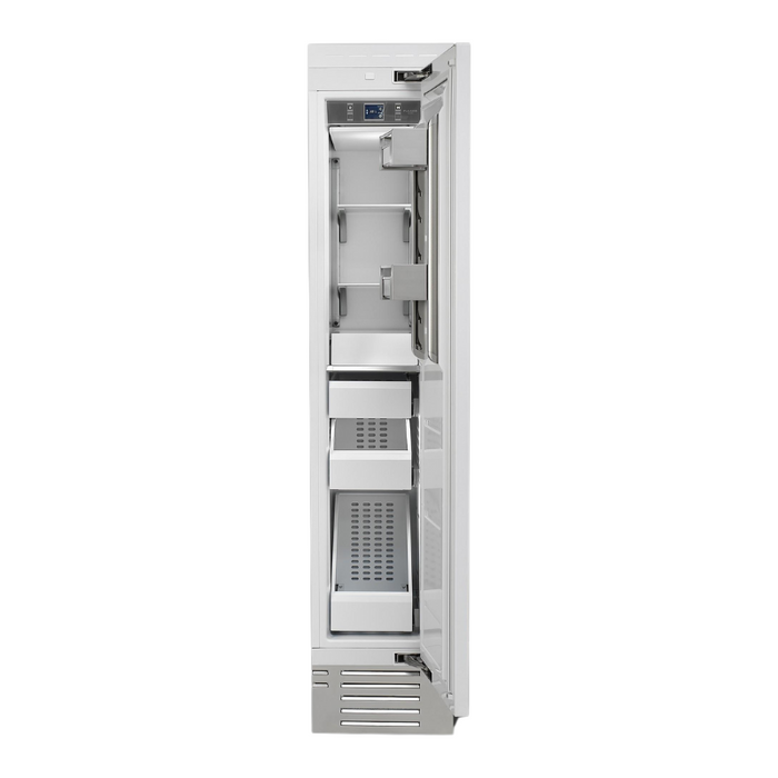 Fulgor Milano 8.22 cu.ft Pro Integrated Column Freezer, 700 Series, RH, Overlay, Bottom Compressor, Metal Interior, Ice Maker