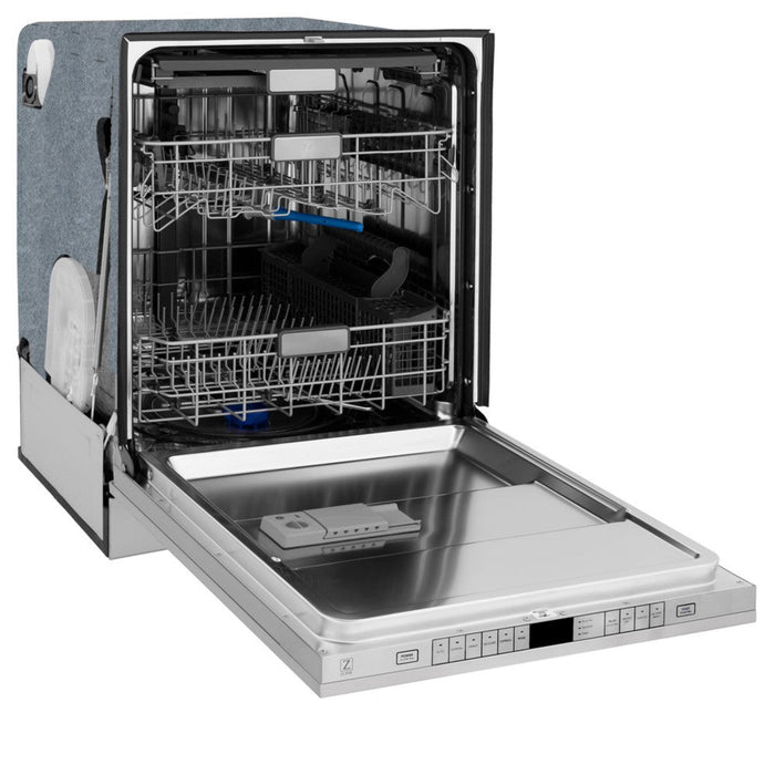 ZLINE 24" Monument Series Top Touch Control Dishwasher in Stainless Steel with Champagne Bronze Handle