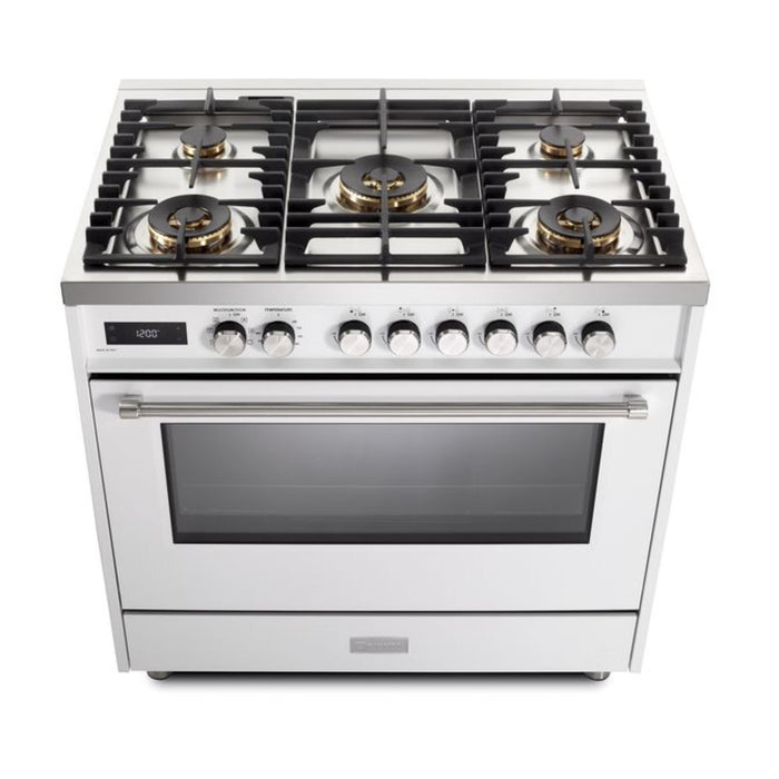 Verona Ultima 36-Inch 5.0 Cu. Ft. Colored Dual Fuel Freestanding Range with Five Brass Burners and Dual Convection Oven