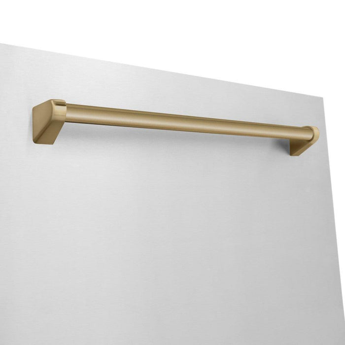ZLINE 24" Monument Series Top Touch Control Dishwasher in Stainless Steel with Champagne Bronze Handle