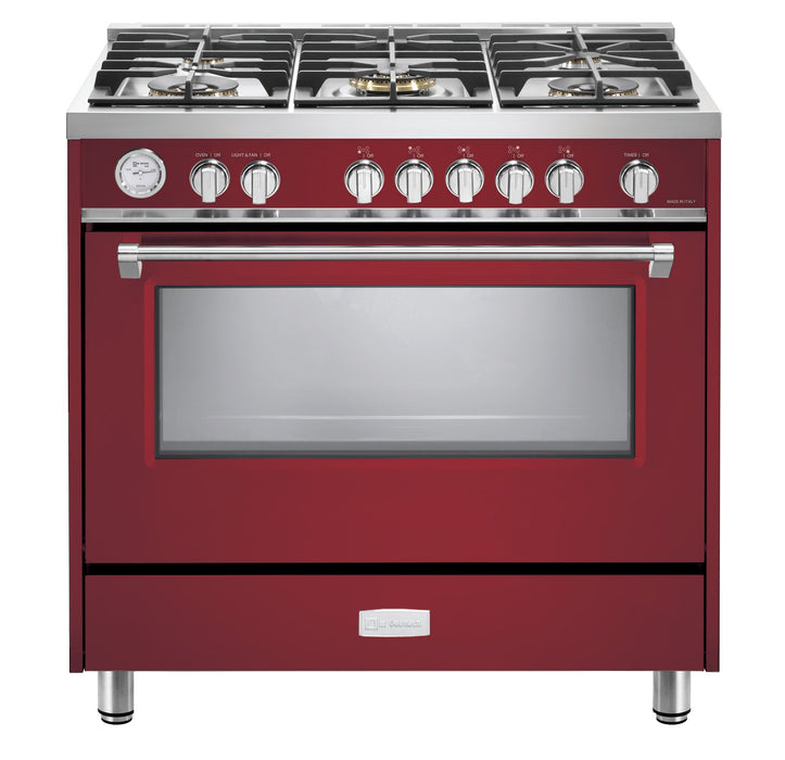 Verona 36-Inch 5.0 Cu. Ft. Colored Designer Series All Gas Range with Five Sealed Brass Burners and Convection Oven
