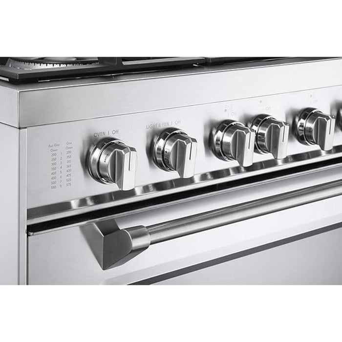 Verona Prestige 36-Inch Freestanding White Gas Range With 5 Sealed Burners, 4.0 Cu. Ft. Convection Oven Professional Performance and Elegant Design