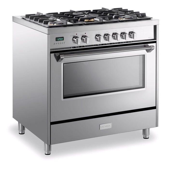 Verona 36-Inch 5.0 Cu. Ft. Colored Designer Series Dual Fuel Range with Five Sealed Burners and True European Convection Oven