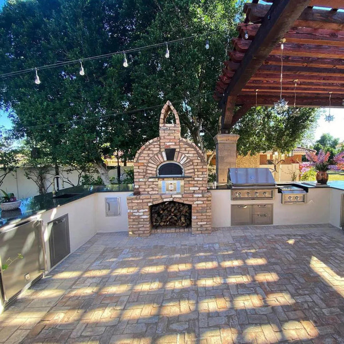 Chicago Brick Oven CBO-750 Hybrid DIY Kit Built-In Commercial Propane and Wood Fired 6-Piece Pizza Oven