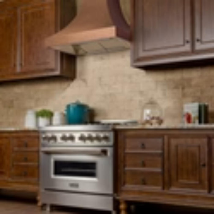 ZLINE Designer 8632H Series Hand-Hammered Copper Wall Mount Range Hood.