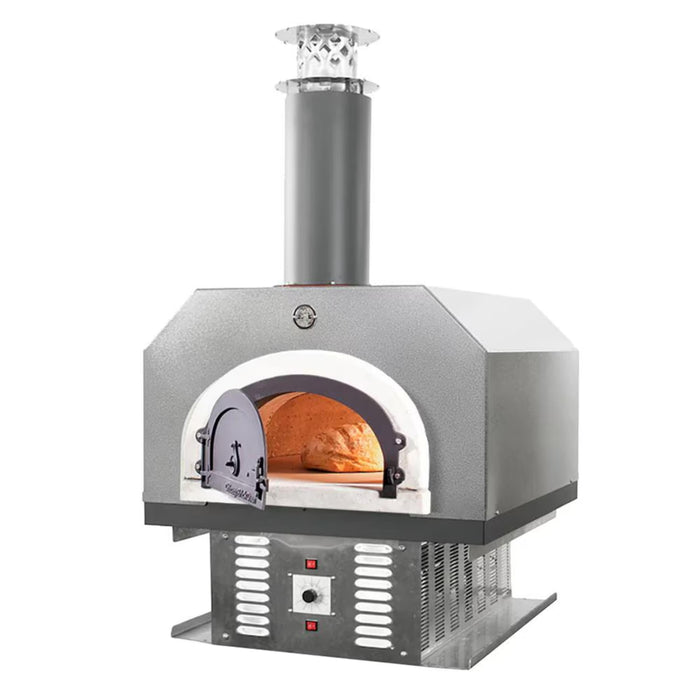 Chicago Brick Oven CBO-750 Hybrid Countertop Commercial Natural Gas and Wood Fired Pizza Oven – Silver Vein Finish