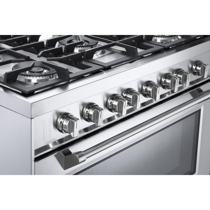 Verona Prestige 36-Inch Freestanding White Gas Range With 5 Sealed Burners, 4.0 Cu. Ft. Convection Oven Professional Performance and Elegant Design