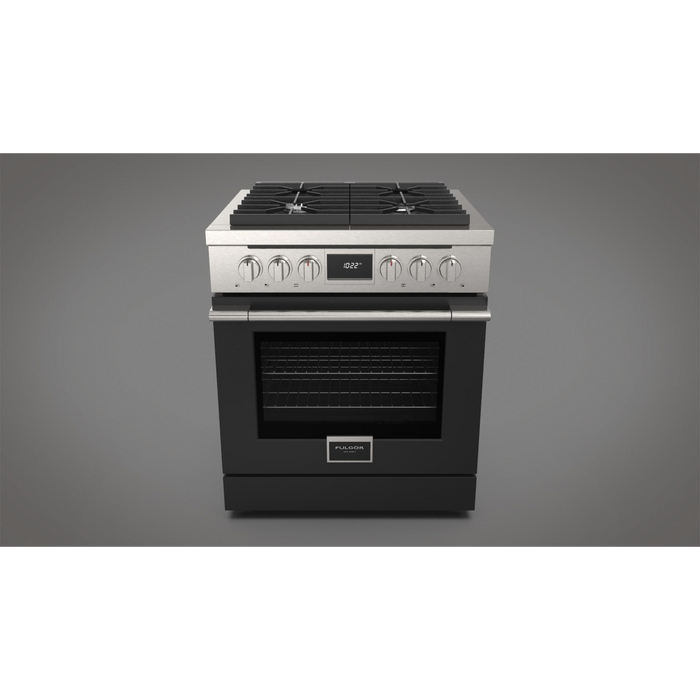 Fulgor Milano Accento Pro 30-Inch Freestanding Dual Fuel Range, 400 Series, 4 Burners (2 Crescendo Burners + 2 Sealed Burners)