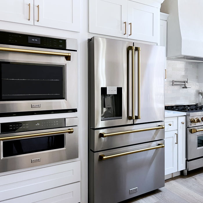 ZLINE 30" Autograph Edition  1.2 cu. ft. Built-In Microwave Drawer in Stainless Steel with Champagne Bronze Accents