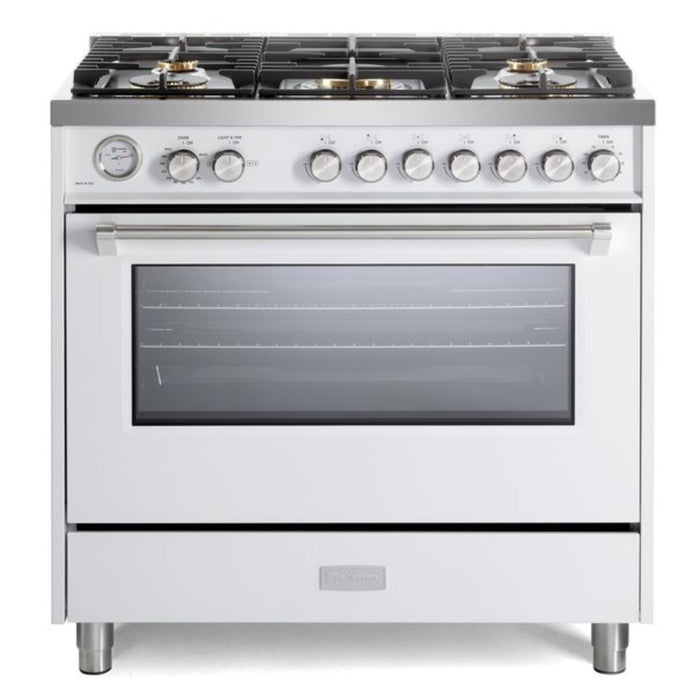 Verona Ultima 36-Inch 5.0 Cu. Ft. Colored Freestanding All Gas Range with Five Brass Burners, Dual Convection, and Air Fry