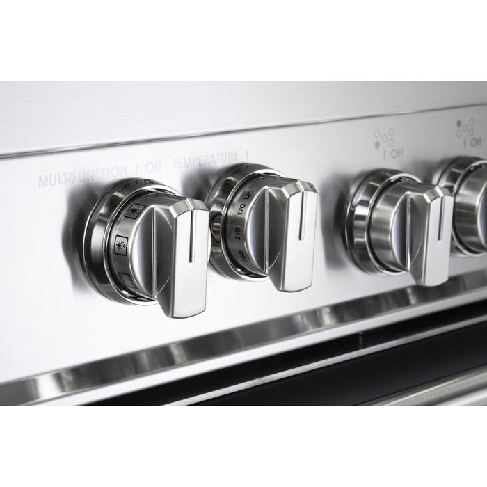 Verona Prestige 36-Inch Freestanding Matte Black Dual Fuel Range With 5 Burners, 4.0 Cu. Ft. Electric Convection Oven And High Powered Gas Burners
