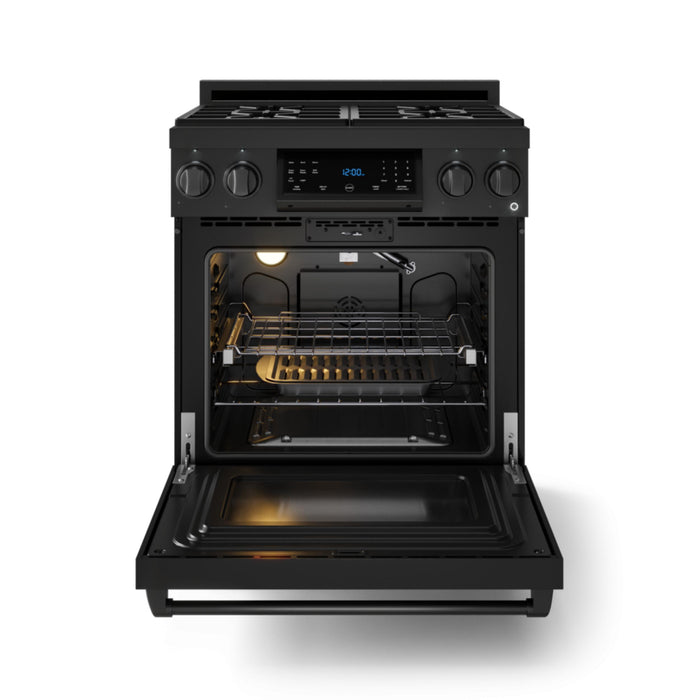 Thor Kitchen RSG30BLP 30 Inch Gordon Ramsay Professional Liquid Propane Gas Range with Tilt Panel Touch Control Matte Black