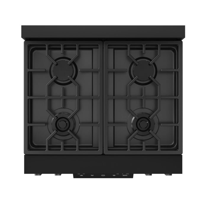 Thor Kitchen RSG30BLP 30 Inch Gordon Ramsay Professional Liquid Propane Gas Range with Tilt Panel Touch Control Matte Black