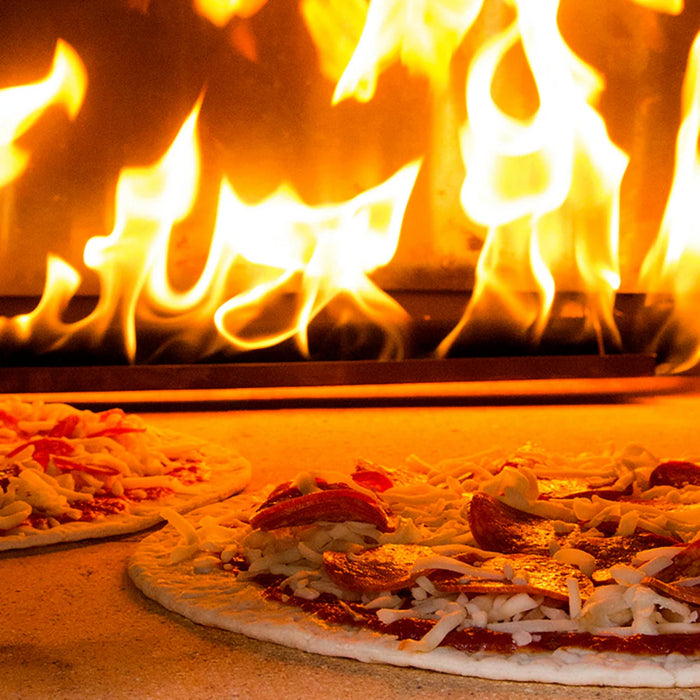 Chicago Brick Oven CBO-750 Hybrid Countertop Commercial Natural Gas and Wood Fired Pizza Oven – Silver Vein Finish