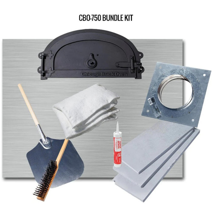Chicago Brick Oven CBO-750 Hybrid DIY Kit Built-In Commercial Propane and Wood Fired 6-Piece Pizza Oven