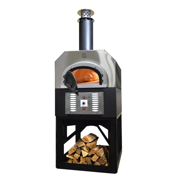 Chicago Brick Oven CBO-750 Hybrid Freestanding Commercial Pizza Oven with Stand, Propane Gas – Stainless Steel Finish