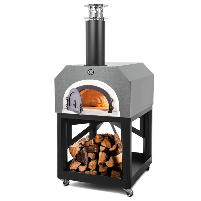 Chicago Brick Oven CBO-750 Mobile Stand Wood Fired Pizza Oven – Silver Finish