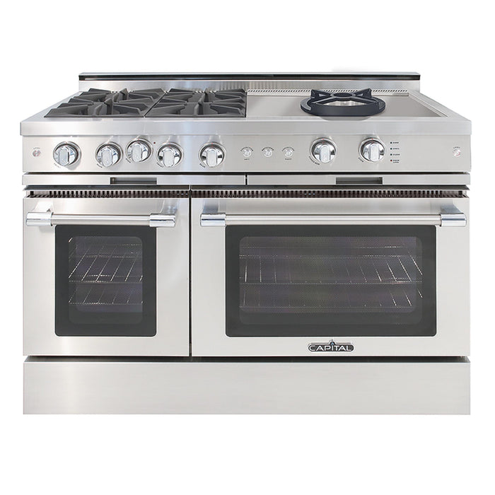 Capital Culinarian Series 48-Inch All Gas 25K BTU 4 Burner & Specialty Cooktop Range